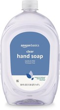 Amazon Basics Gentle & Mild Clear Liquid Hand Soap Refill, Triclosan-free, 50 oz 0.10 per fl oz