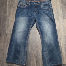 Rock Revival Remedy Straight Jeans Men  s Size 40x29 Altered 