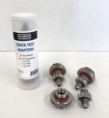 Quick Test Adapters CNC Stainless Steel Back Flow Fittings - New