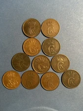 Lot of 11 Coins Denmark 1874-1921  All 2 Ore (no Duplicates) Very Nice Lot.