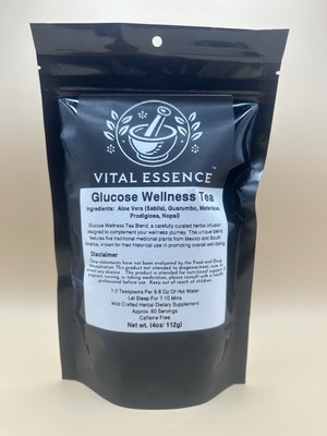 Vital Essence Glucose Herbal Tea 4oz Loose Leaf Wellness Blend Caffeine Free