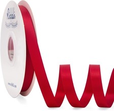 Red Satin Ribbon Double Faced Satin 1/2 inch x Continuous 50 Yards-Red Ribbon