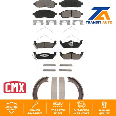 Front Rear Ceramic Brake Pads And Parking Shoes Kit For 2009 Ford F-150