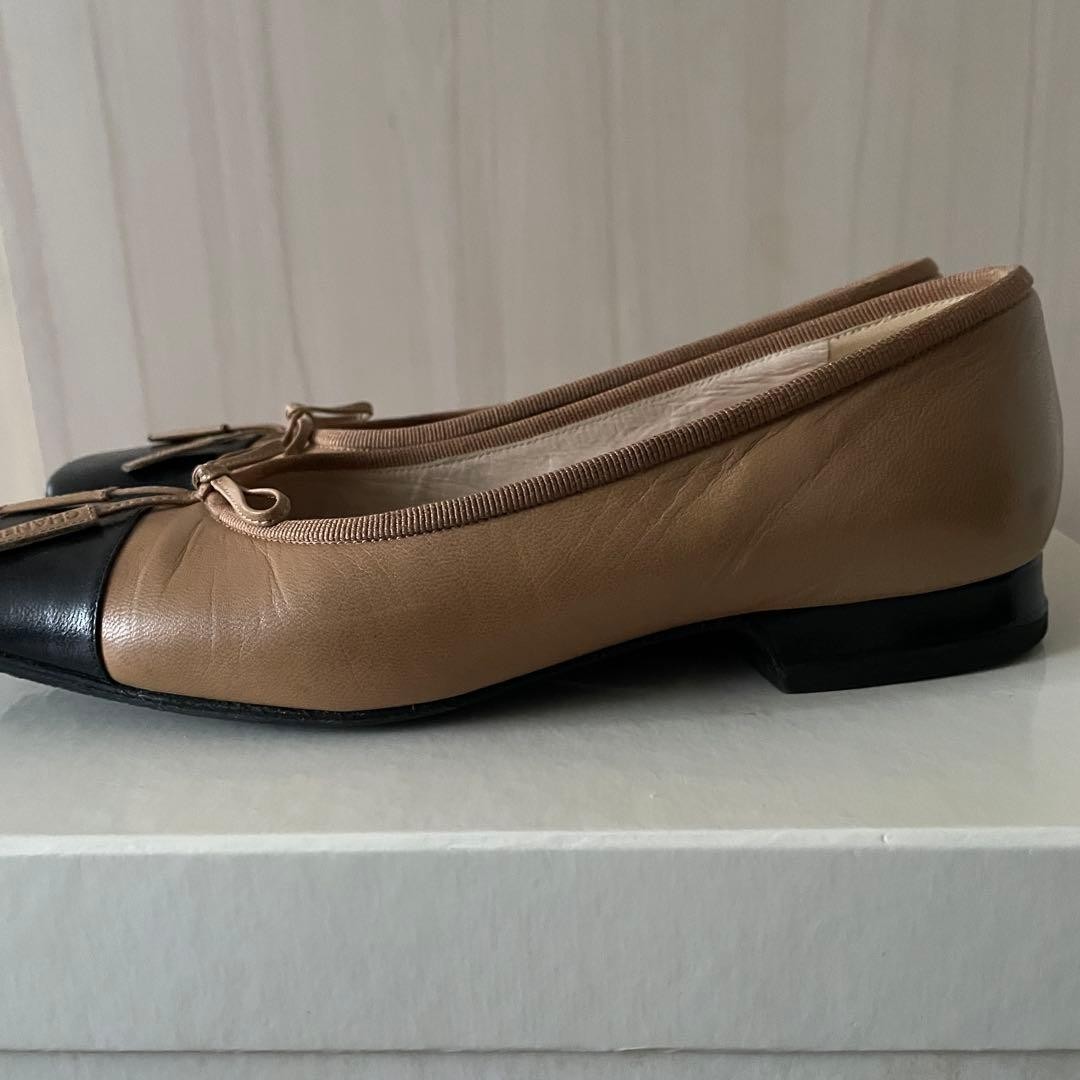 Chanel Low Heel Pumps Beige With Ribbons Size 35.5 US About5.5 For Women thumbnail 11
