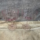 2 Pink Wavy Bloom Flower Shape coupe Glass champagne flute Glasses Unused