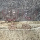 2 Pink Wavy Bloom Flower Shape coupe Glass champagne flute Glasses Unused