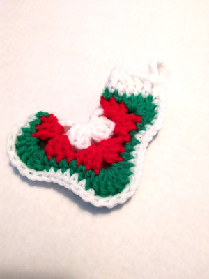 Vintage Christmas Ornament Handmade Crochet Knit Holiday Stocking Granny Gifts