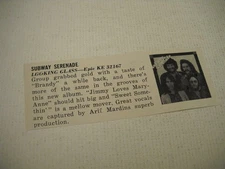 LOOKING GLASS original 1973 music biz promo lp review SUBWAY SERENADE