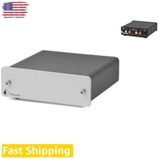 Pro-Ject Phono Box DC Silver MM/MC Preamp - Compact Metal Case, 2-Channel