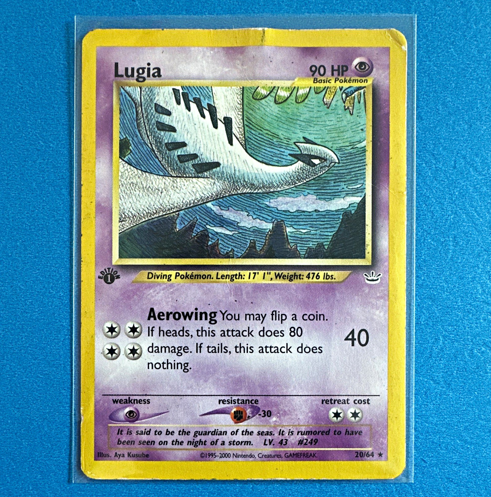 Pokemon TCG Lugia 20/64 Neo Revelation Regular Rare 90HP English 1st Ed