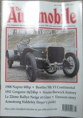 The Automobile magazine July 1995 featuring Napier, Bentley, Gregoire