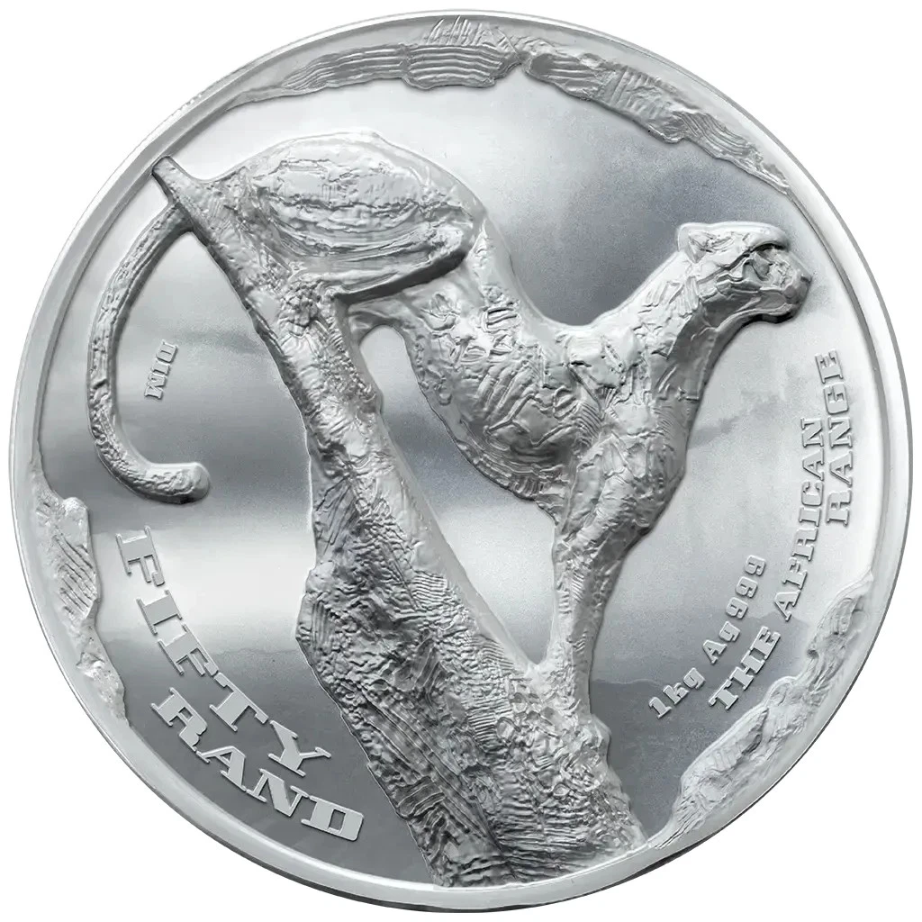 Silbermünze 1kg Cheetah High Relief Künstler-Ausgabe Südafrika - 2026 - PP
