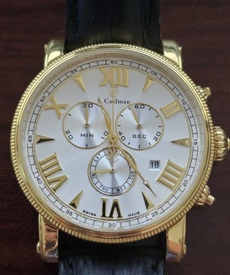 S. Coifman Heritage Swiss Chronograph Quartz Watch 43mm Black SC0299