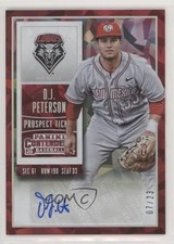 2015 Panini Contenders Prospect Ticket Cracked Ice 7/23 DJ Peterson #5 Auto q7f