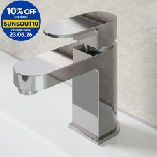 Modern Bathroom Mono Basin Sink Mixer Tap Chrome Single Lever Curved Cloakroom