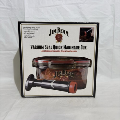 #ad Jim Beam JB0144 Vacuum Seal Quick Marinade Box – Air Pump BBQ Marinade NEW $10.41