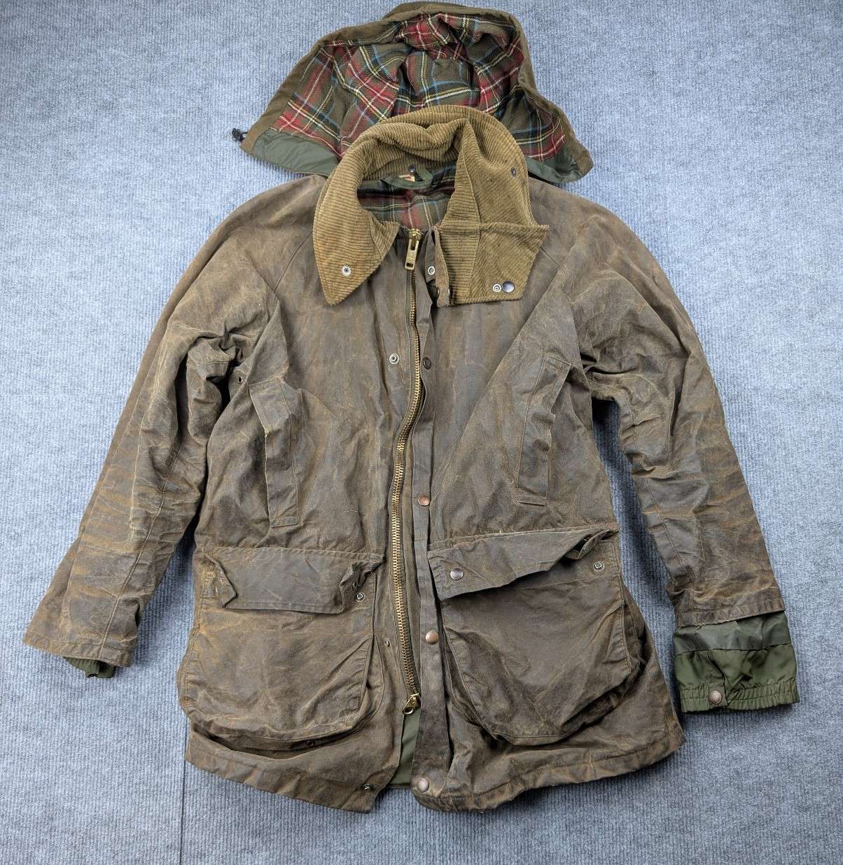 Hoggs of Fife Oiled Jacket Mens Medium Hunting Scot Flannel Lined Vintage Waxed