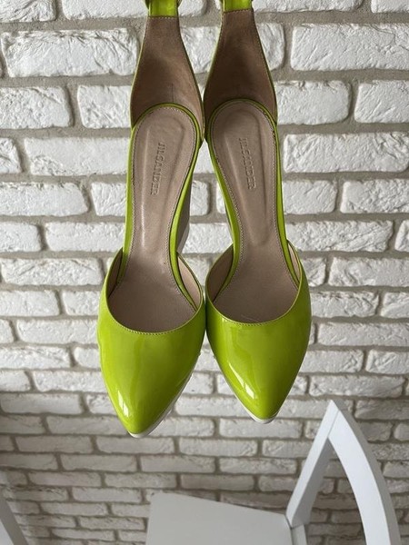 Women Jil Sander Heels Green Leather 40