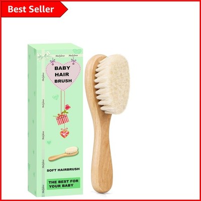 Sanfte Baby Haarbürste mit Holzgriff & superweichen Ziegenborsten 1 Stück