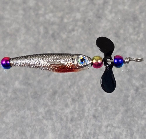 (2) Kingfisher Tackle Prop Blade Jig "Big Fathead Minnow" Wolfram Perlen 2,5" 4g - Bild 2 von 5
