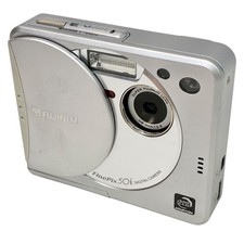 Fujifilm FinePix 50i Silver Digital Camera 2001 Japan w/ Cradle Works