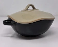 Vietri Chiaroscuro Covered Casserole Dish 6 1/4" Diameter w/ Lid Italy READ