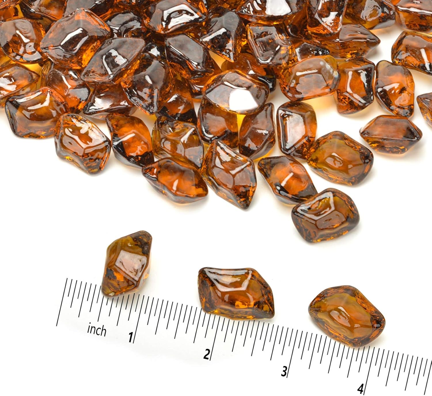 Skyflame 10-Pound Polygon Fire Glass for Pit Fireplace Amber 