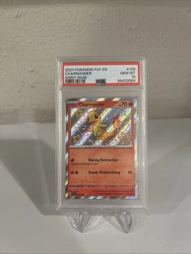 2024 POKEMON PAF EN-PALDEAN FATES SHINY RARE #109 CHARMANDER PSA 10