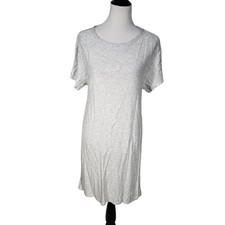 H&M Size 6 Light Gray Short Sleeve Open Back Tee Dress NWT