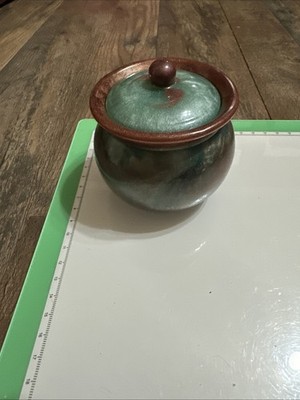 Green and Bronze Resin Cauldron with Handle