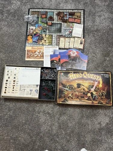 HeroQuest Game System 1989 Milton Bradley Vintage Board Game Incomplete Set