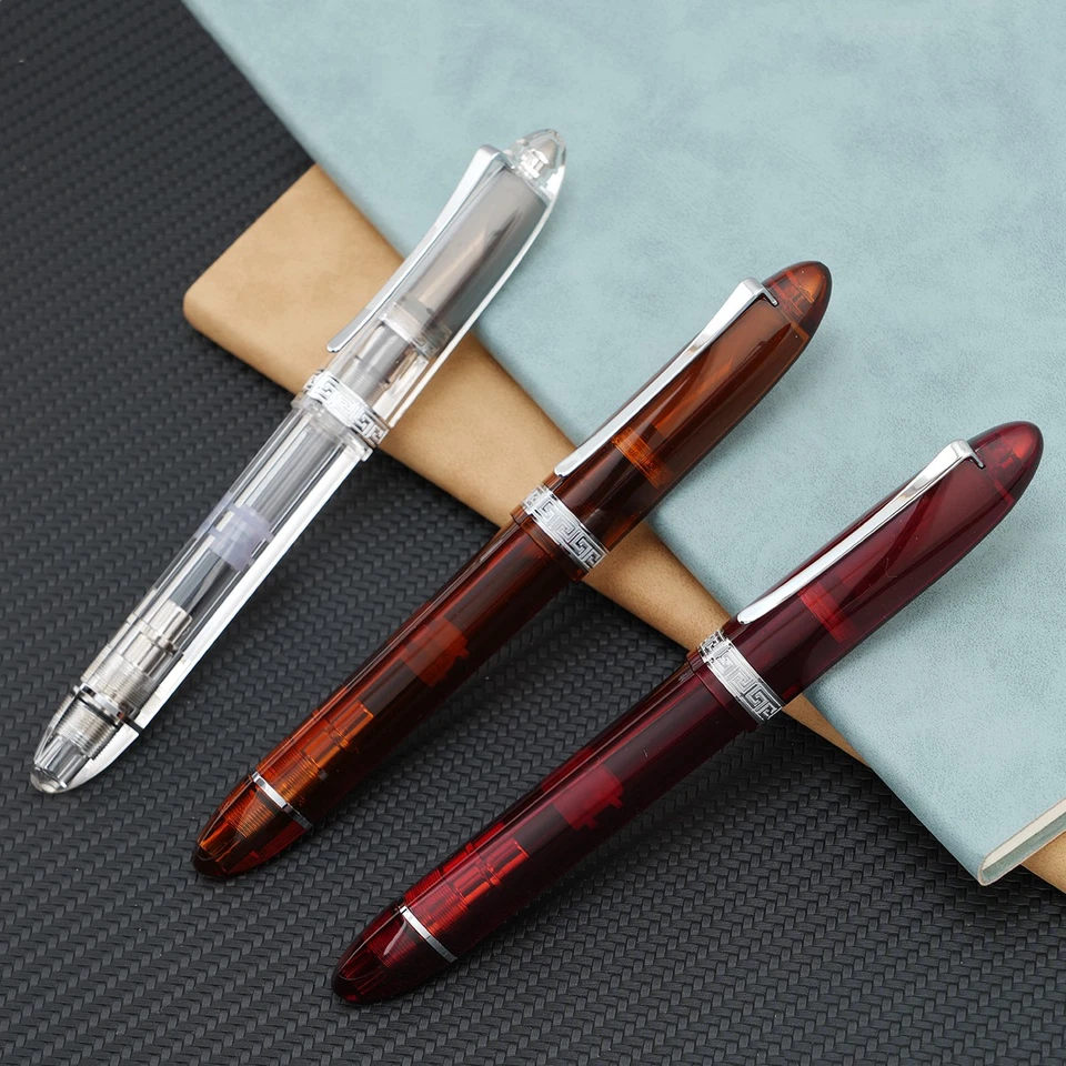 Pluma Estilográfica Pistón Triangular Majohn V60 Resina EF/F/M/1.1 Plumín Escritura Regalo Pluma Foto 3 de 4