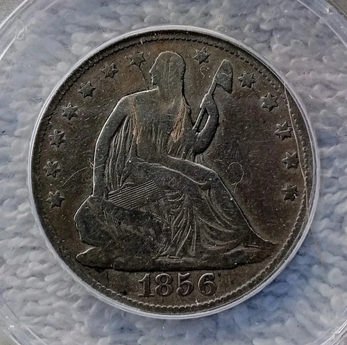 1856 O  Seated Liberty Half Dollar ANACS Graded VG 8 Condition.