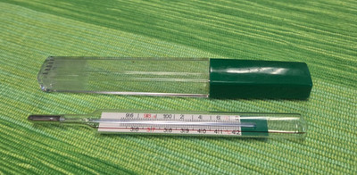 Geratherm Mercury Free Oral Glass Thermometer Dual Scale F°/C° Germany Made Vtg