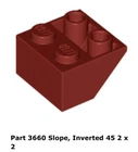 Lego 3x 3660 Dark Red Slope, Inverted 45 2 x 2 Set 7665