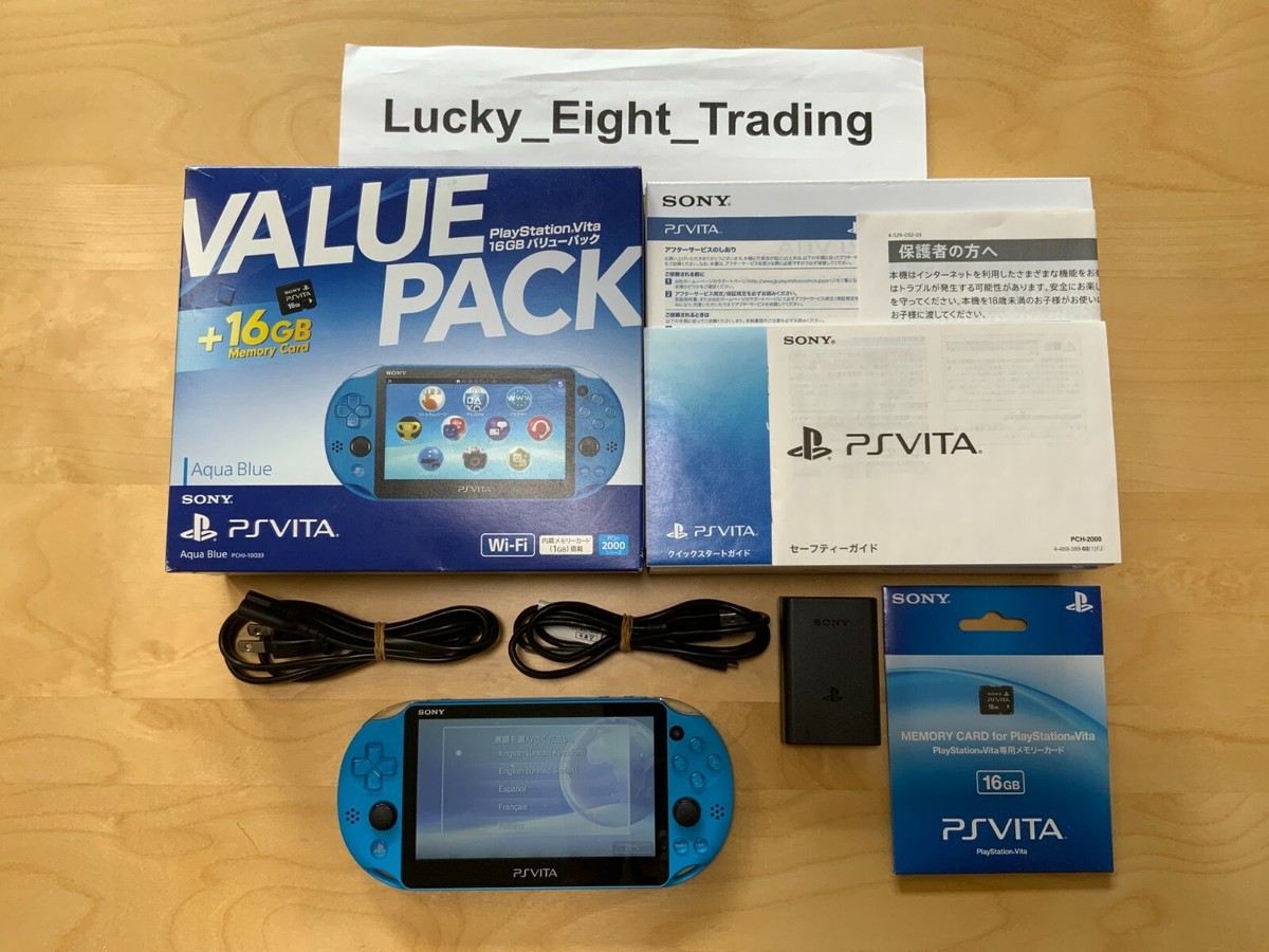 PS Vita Aqua Blue Value Pack PCHJ 10033 Console Memory Card PS Vita Aqua Blue Value Pack PCHJ 10033 Console Memory Card