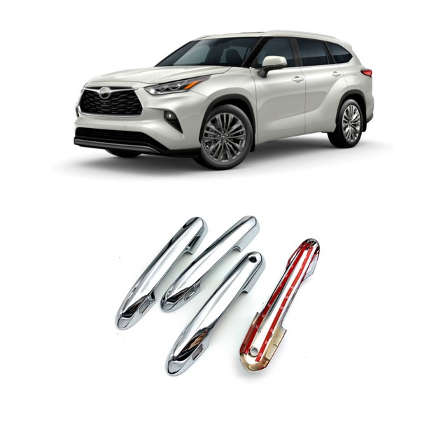 4*ABS Chrome Side Door Handle Cover molding Trim For Toyota Highlander