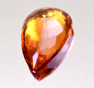 Saphir Padparadscha taille poire impeccable, pierres précieuses en vrac de 13,2 carats, saphir Padparadscha de meilleure qualité, facettes certifiées, saphir Padparadscha - France