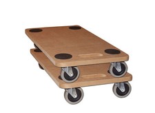 2er Set Rollbrett M&ouml;belroller M&ouml;belhund Transportroller Wagen bis 250kg 59x29cm