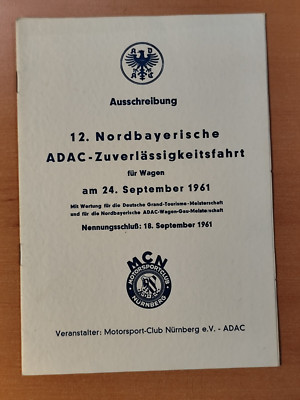 Ausschreibung ADAC  Nordbay. Zuverlässigkeitsfahrt Nürnberg 1961 Automobilia 42