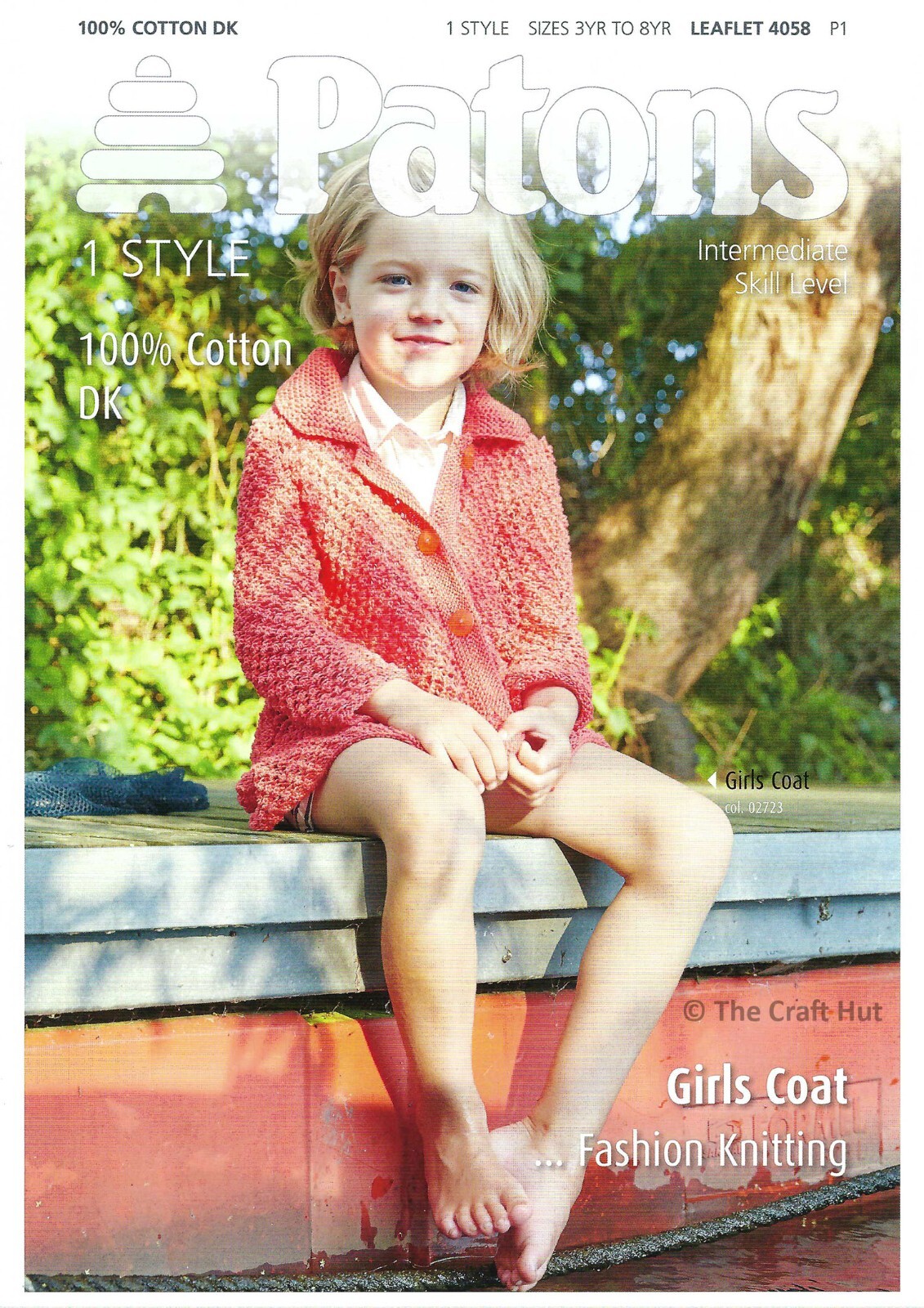 Hand Knitting PATTERN ONLY Patons Childs Girls Coat Jacket 4058 New
