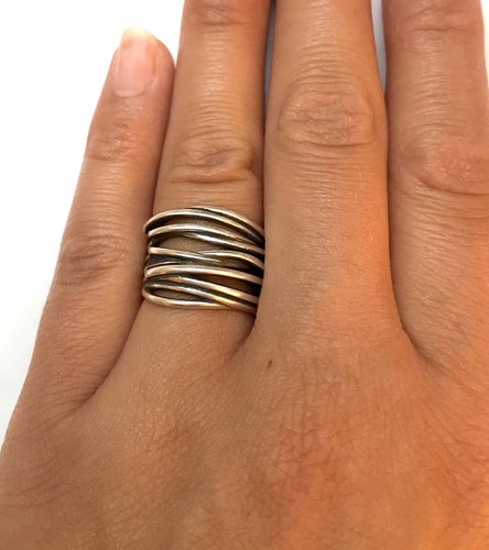 925 Sterlingsilber mehrschichtiger verstellbarer Ring) Retro-Daumenring) Statement) - Bild 4 von 5