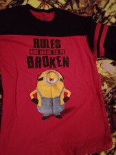 Minions T-shirt Boys Size XXL 18 Red/Black Short Sleeve Despicable Me Movie