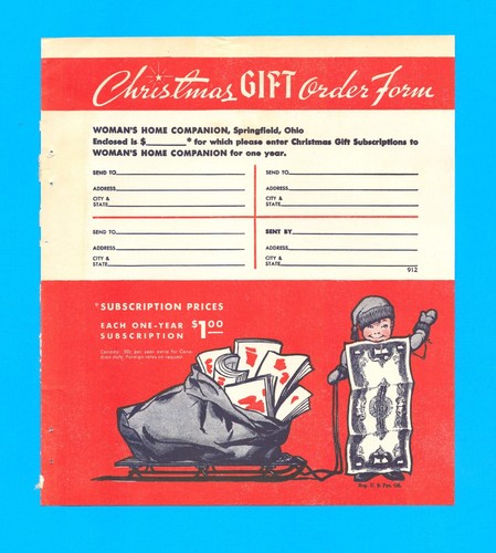 1936 Woman's Home Companion subscription order form