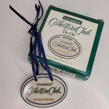 LONGABERGER Vintage 1996 Collectors Club Tie-On #83089 NEW with BOX