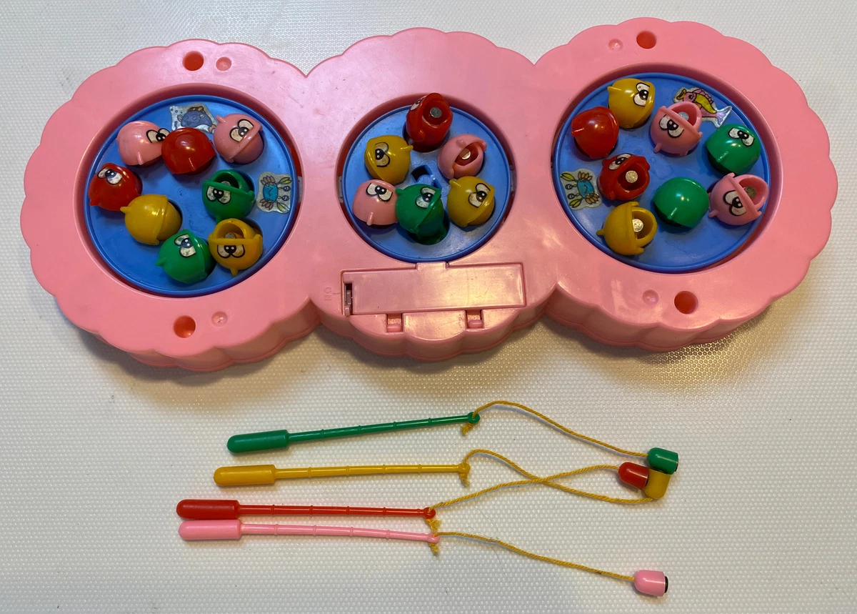 Vintage Triple Fishing Game 1986 Antelope Battery Operated Magnetic 4 Rods  WORKS