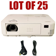 Lot Of 25 - Nec M323x Dlp Projector Portable 3200 Ansi Hd W/power &amp; Hdmi Cables