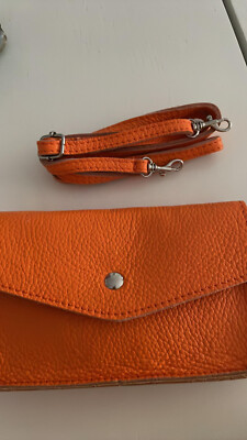 Genuine Leather Borse in Pelle Handtasche - Made in Italy - Orange