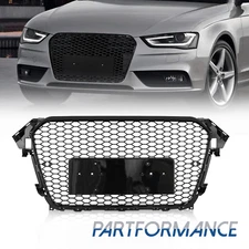 For 13-16 Audi A4 S4 B8.5 Honeycomb Sport Mesh RS4 Style Hex Front Grille Black