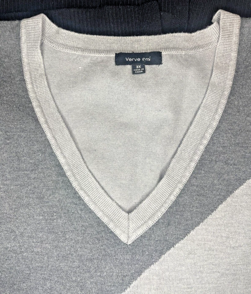 Suéter Pullover Verve Ami Mujer Gris y Negro 3X De Colección Foto 4 de 4